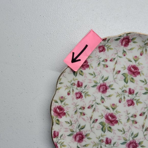 Vintage Lefton Hand Painted Chintz Pattern Snack Plates #637 - Picture 3 of 10